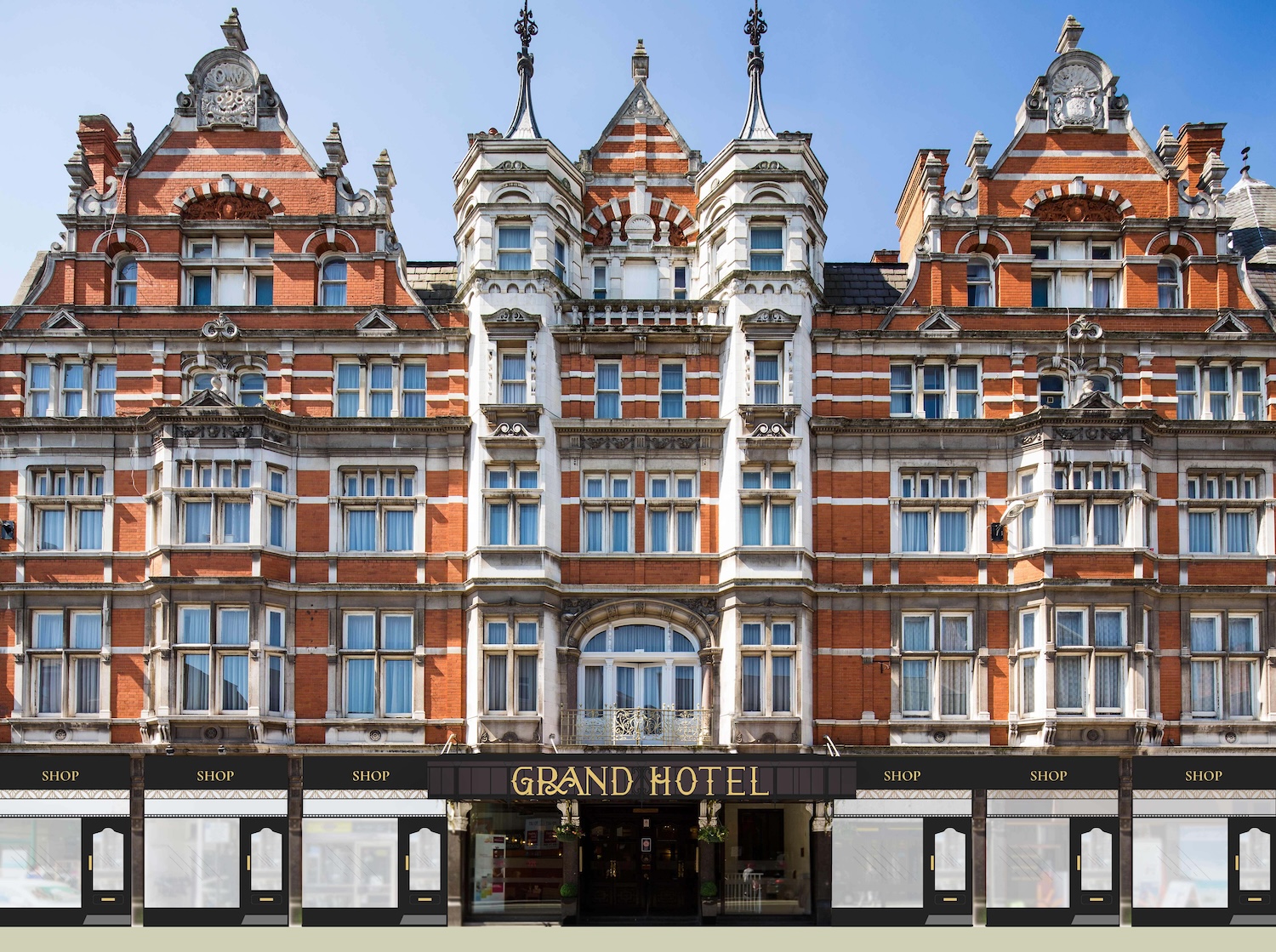 The entrance to the Grand Hotel Leicester
